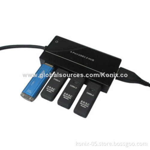Portable 4 ports USB 3.0 hub, driver high-speed for salesNew